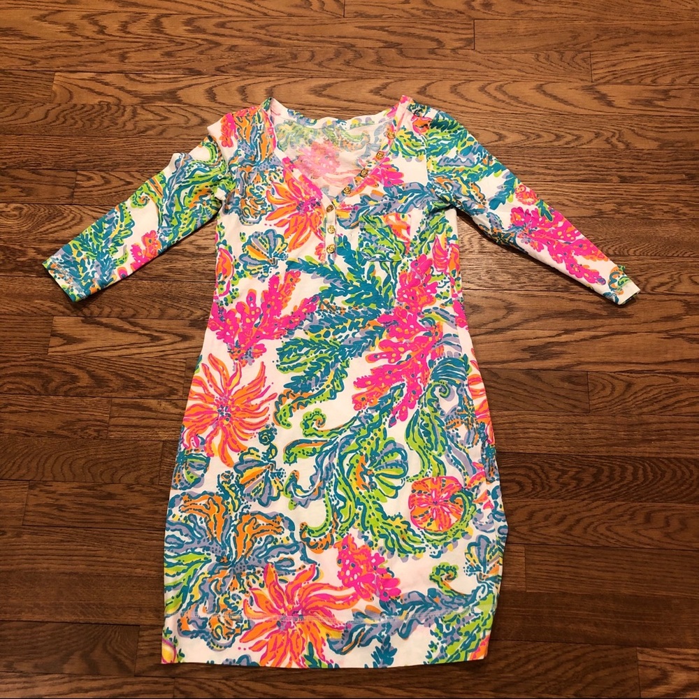 Lilly Pulitzer long sleeved cotton dress XXS